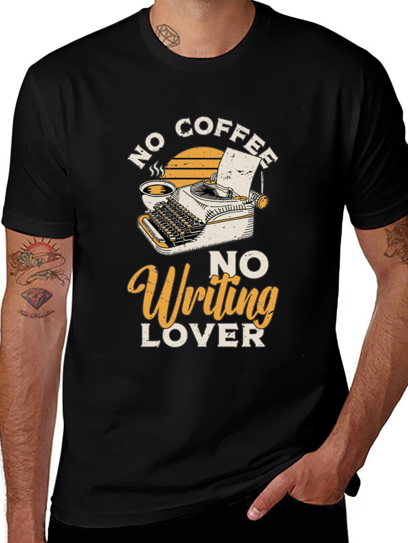 No Coffee No Writing Lover Graphic T-Shirt