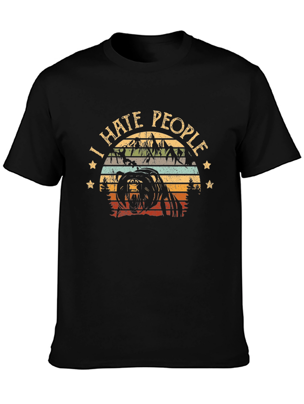 I Hate People Bear Graphic T-Shirt