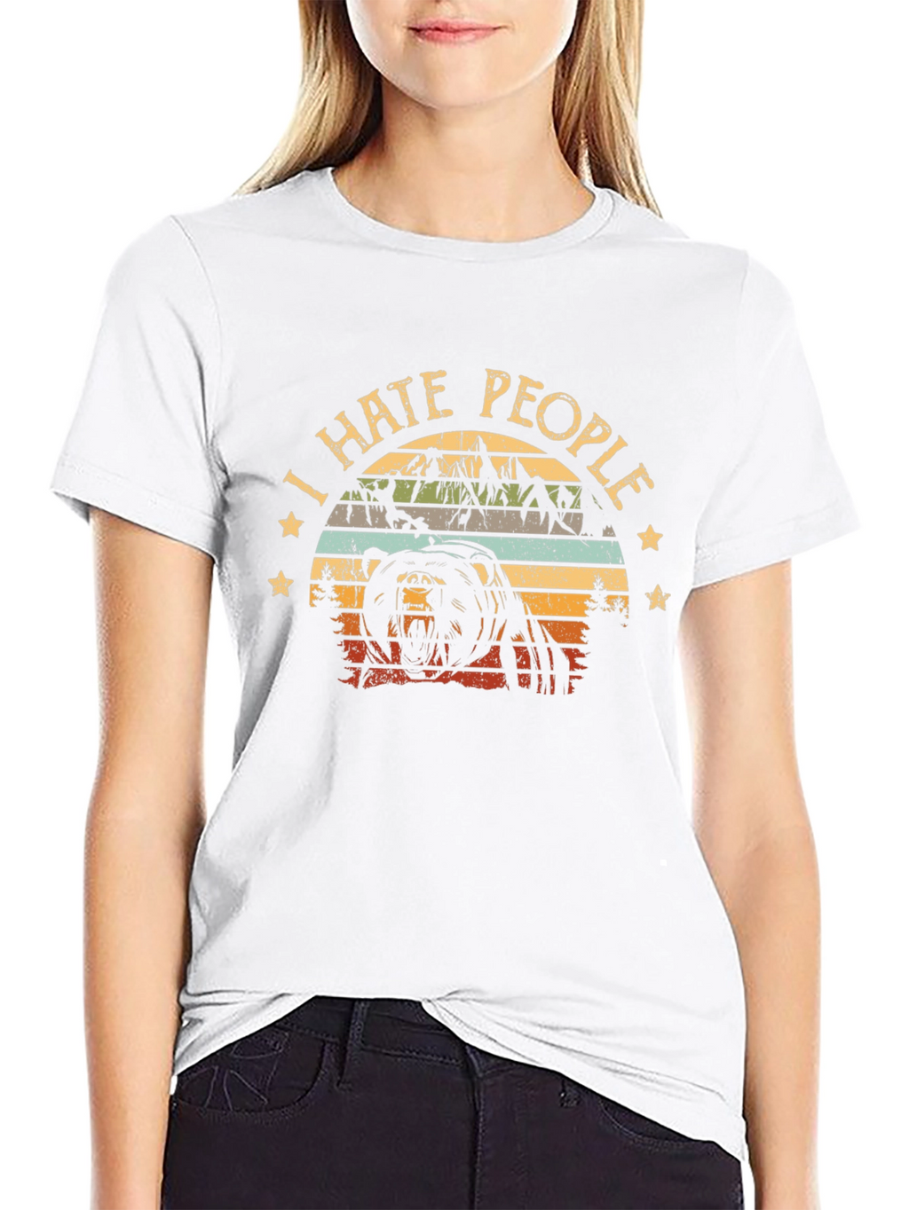 I Hate People Bear Graphic T-Shirt
