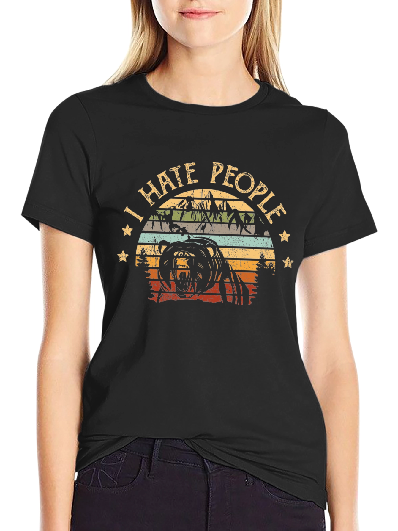 I Hate People Bear Graphic T-Shirt
