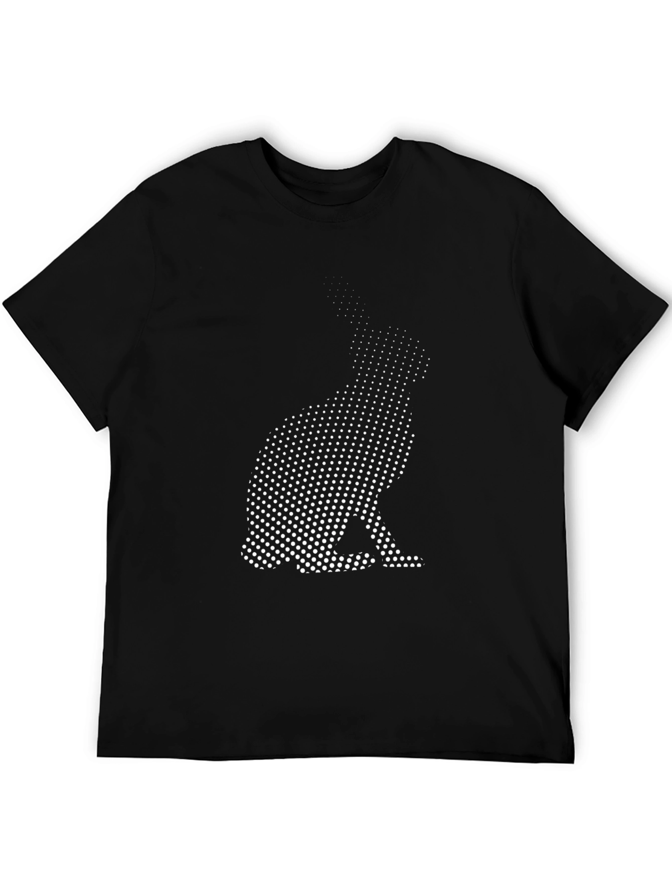 Rabbit Dot Art Black T-Shirt