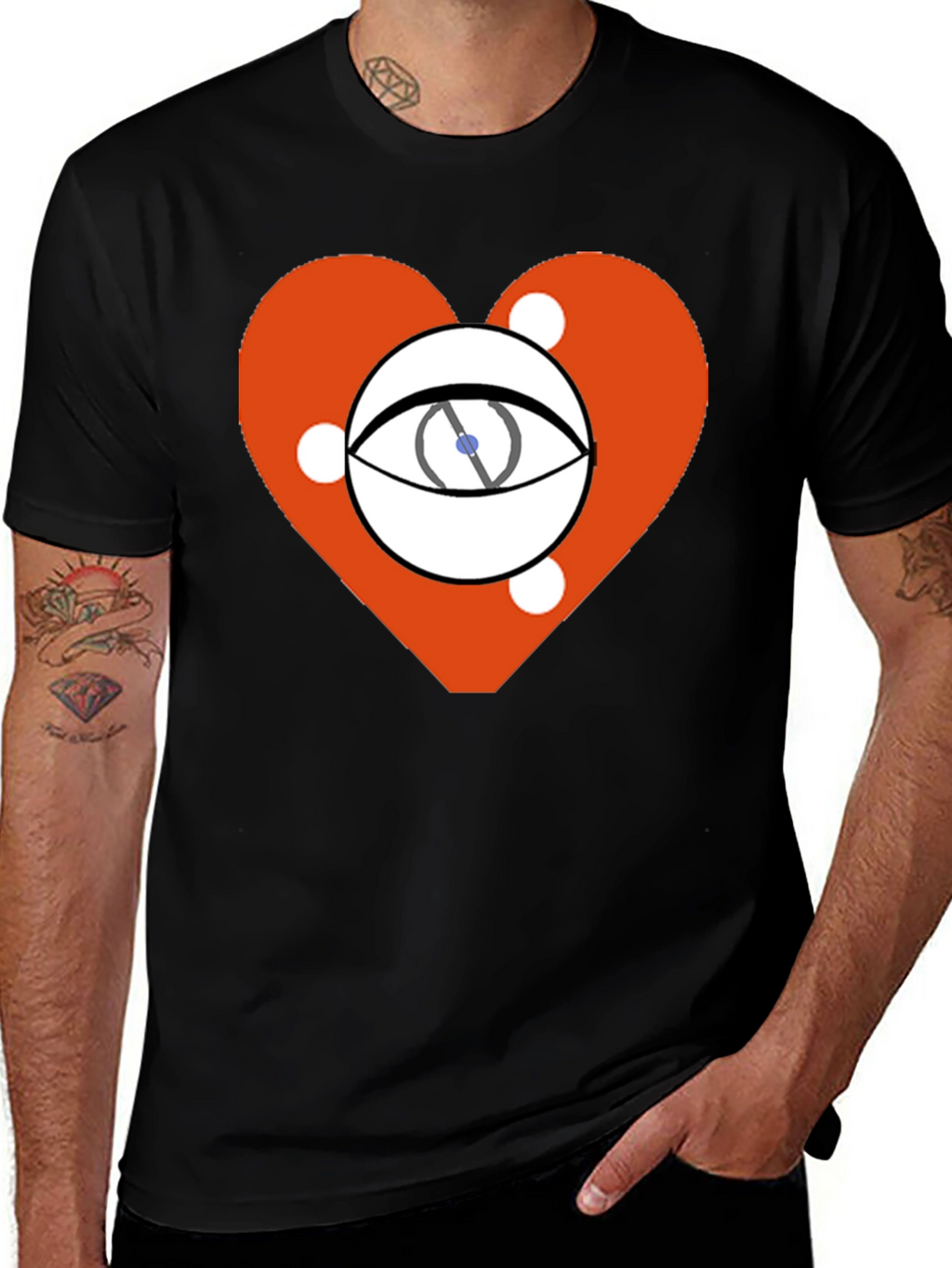 Eye Heart Graphic Black Tee