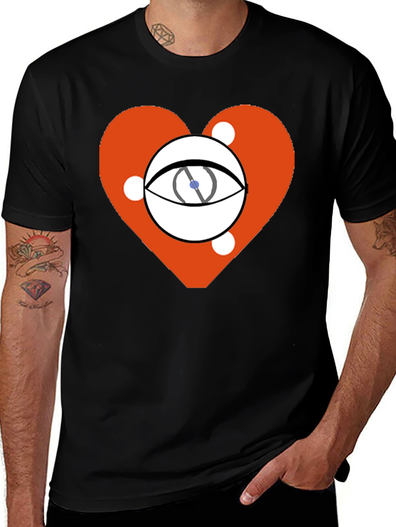 Eye Heart Graphic Black Tee