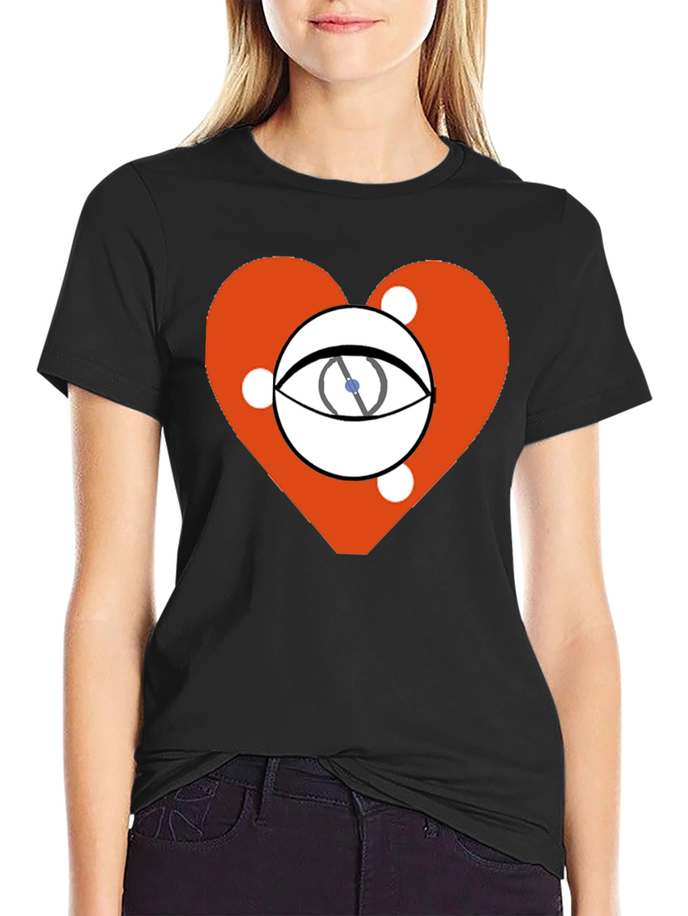 Eye Heart Graphic Black Tee