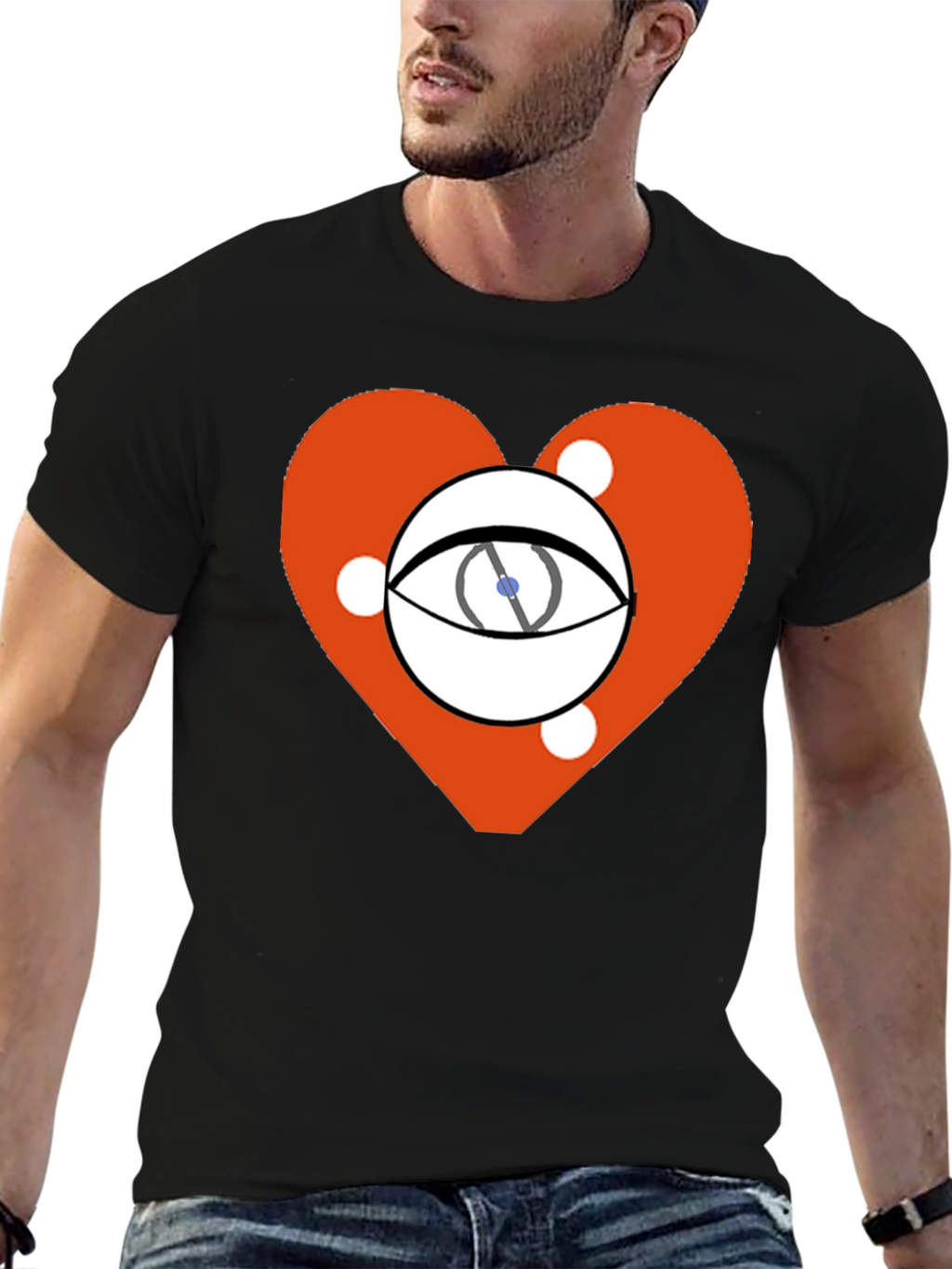 Eye Heart Graphic Black Tee