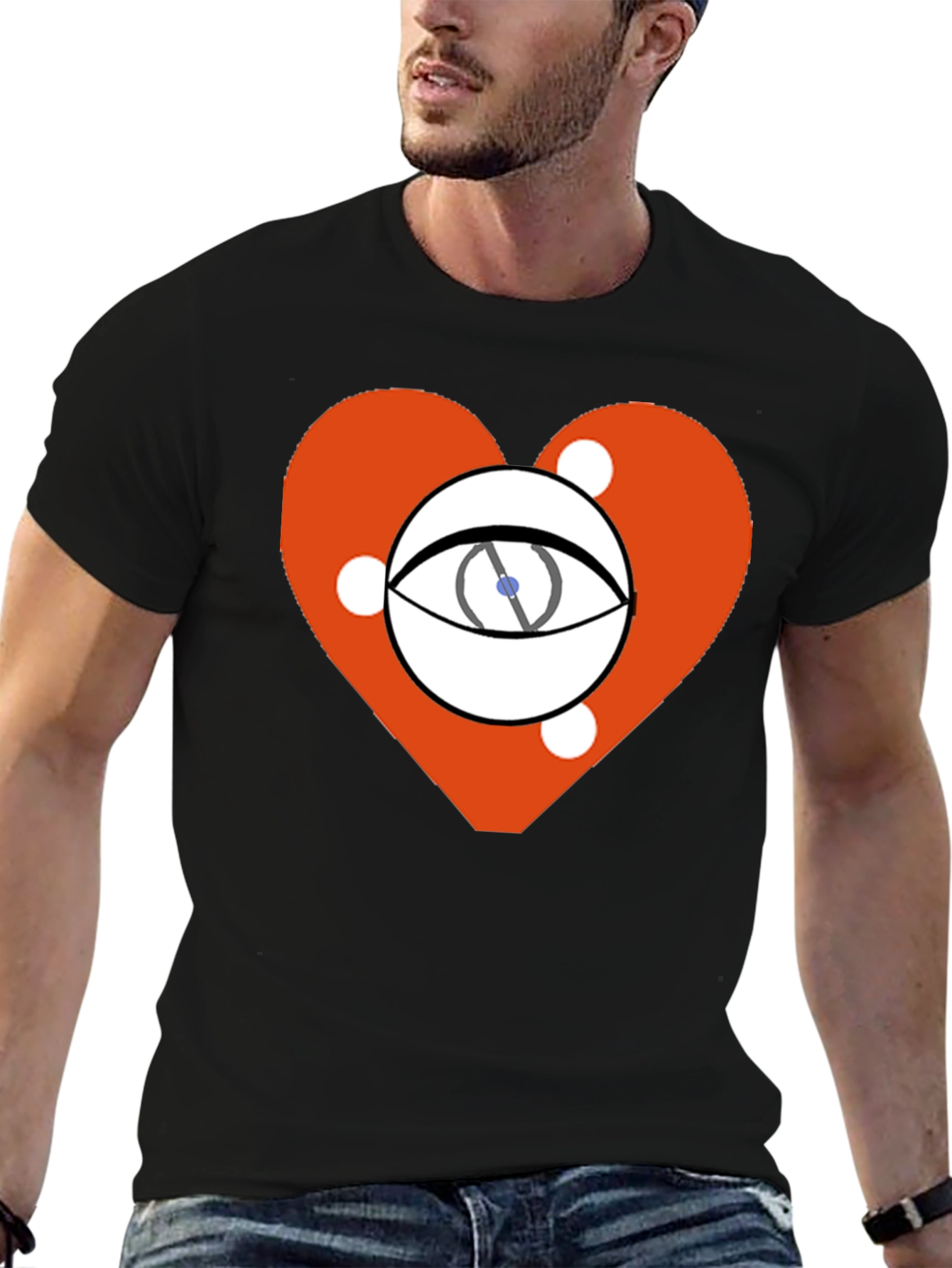 Eye Heart Graphic Black Tee