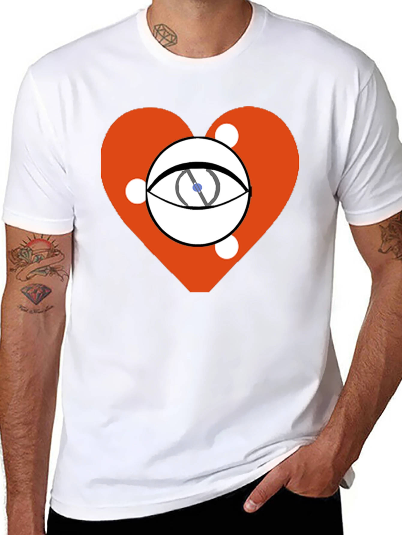 Eye Heart Graphic Black Tee