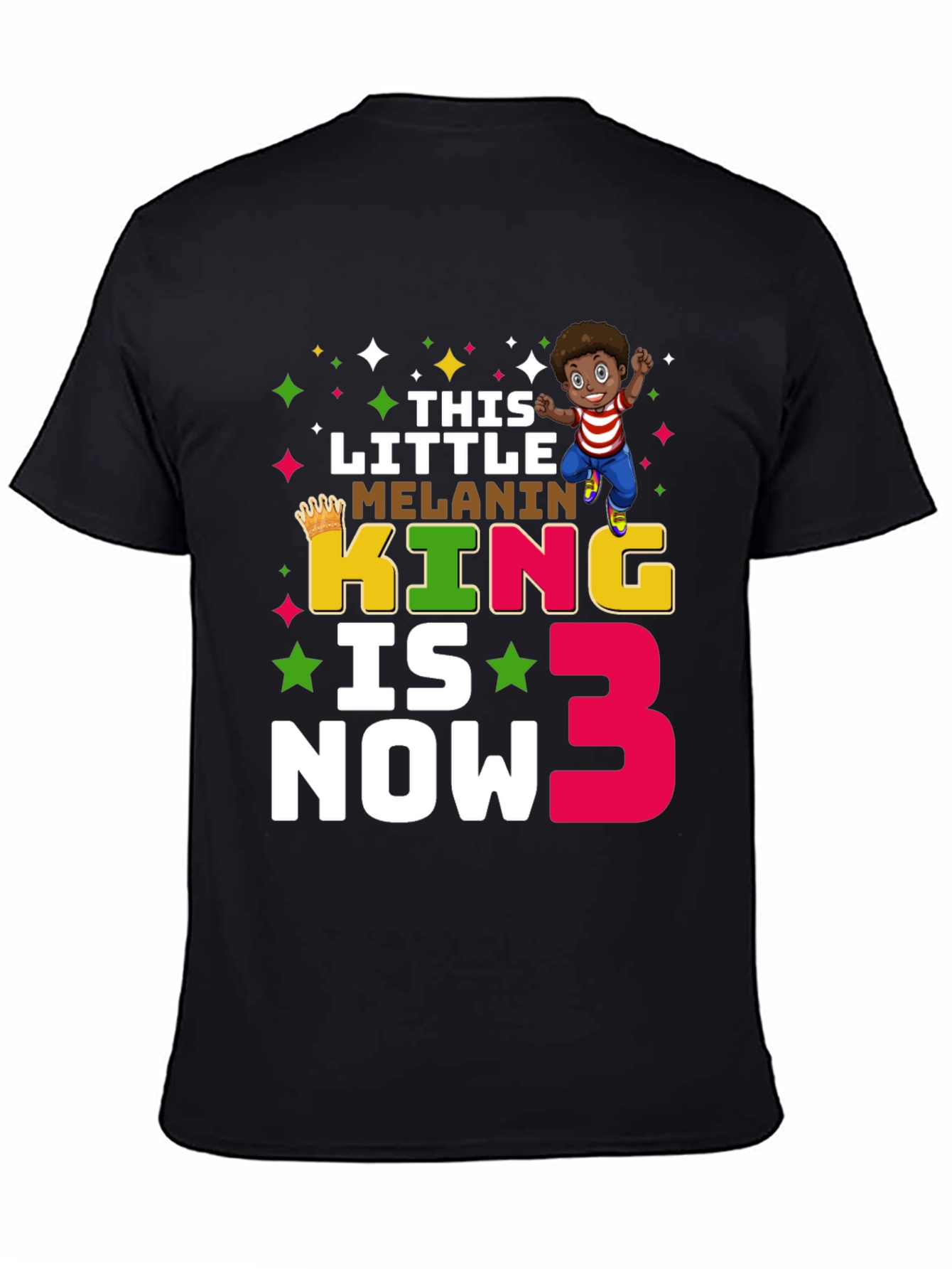 Melanin King Birthday T-Shirt - Boys 3rd Birthday