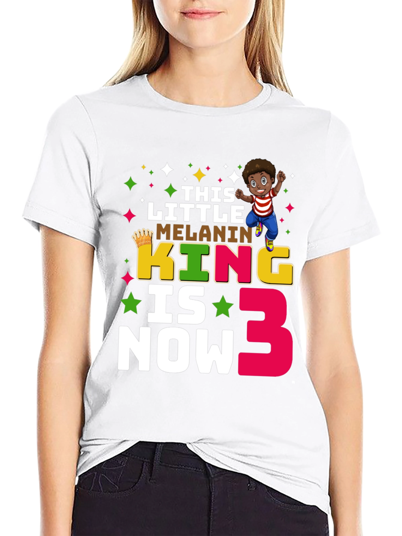 Melanin King Birthday T-Shirt - Boys 3rd Birthday