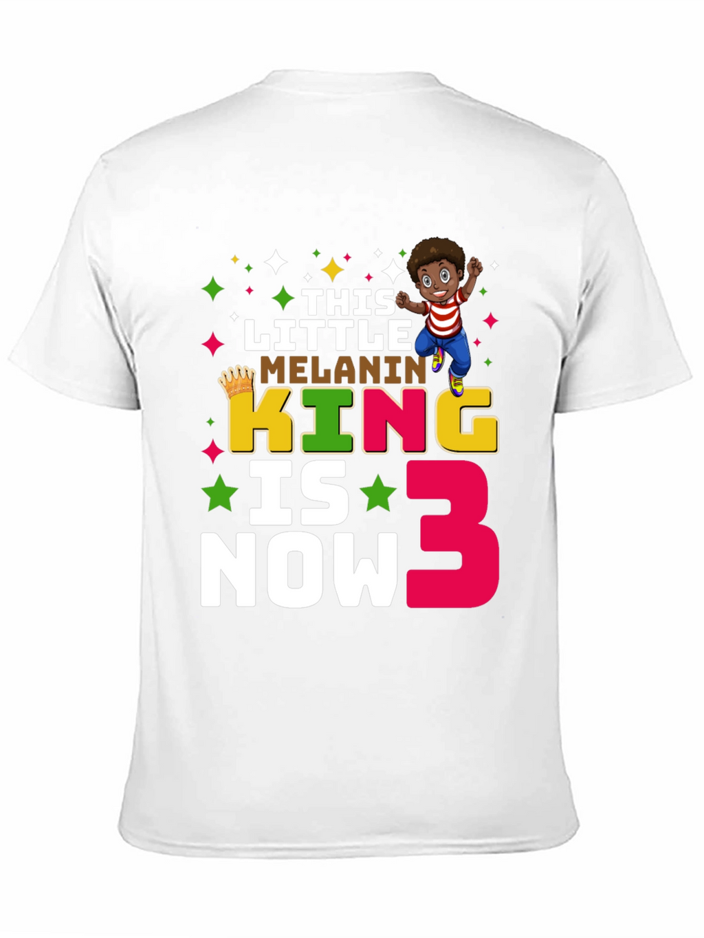 Melanin King Birthday T-Shirt - Boys 3rd Birthday