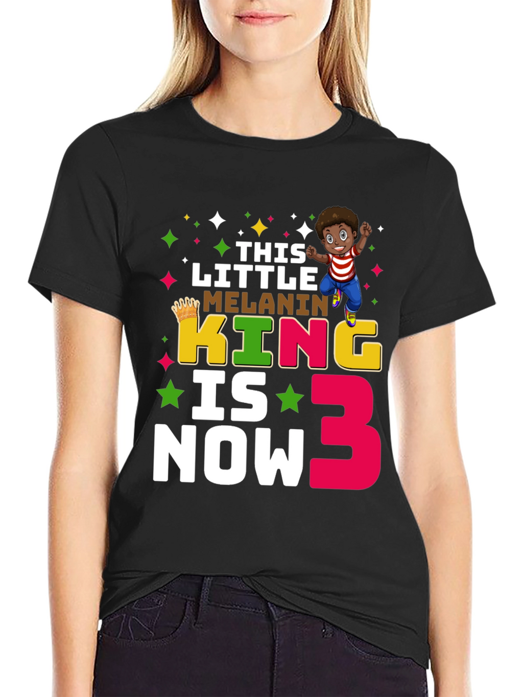 Melanin King Birthday T-Shirt - Boys 3rd Birthday