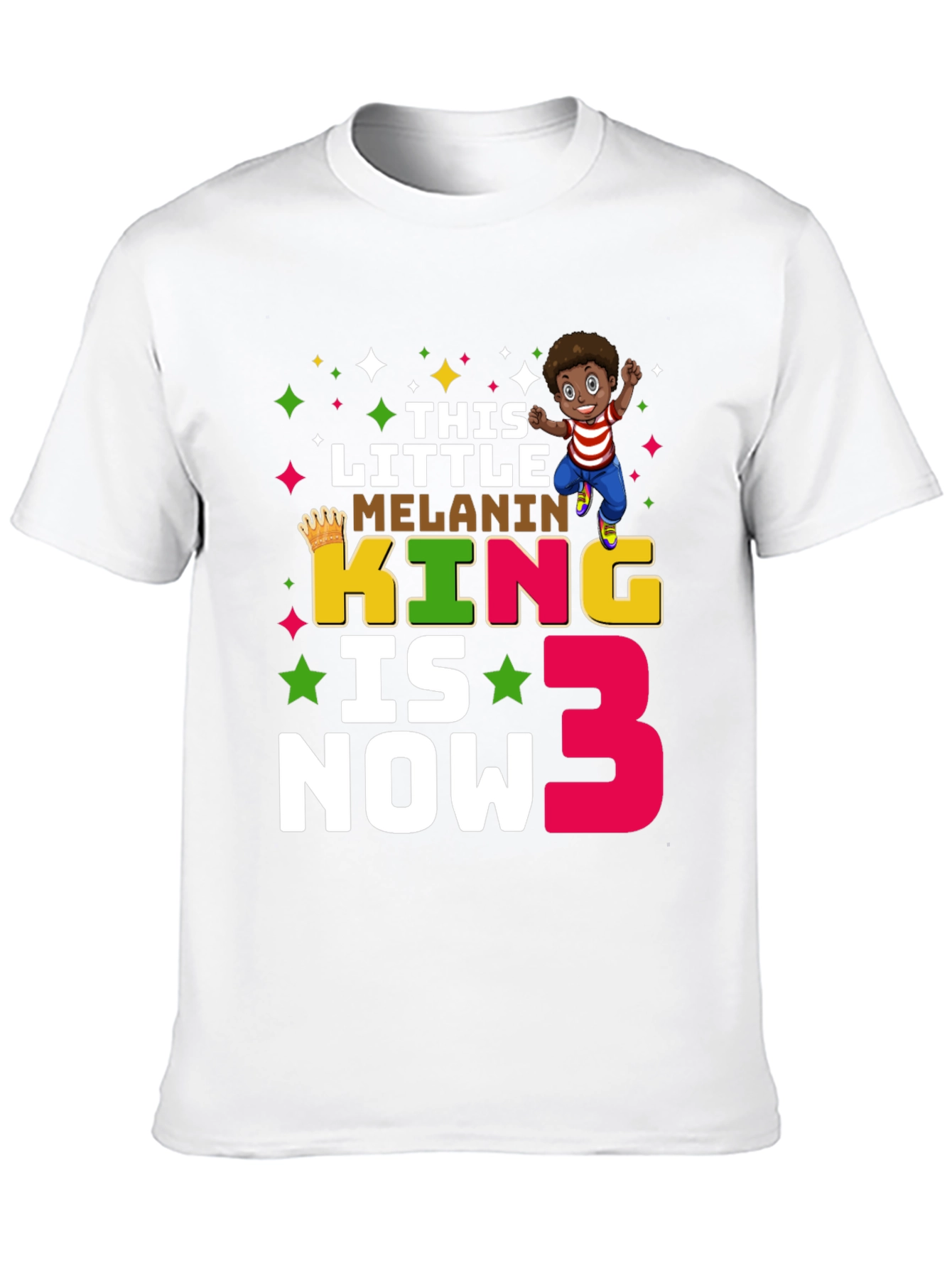 Melanin King Birthday T-Shirt - Boys 3rd Birthday