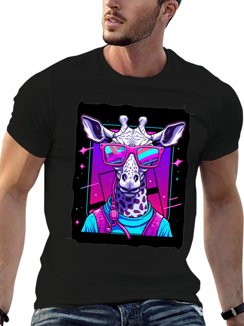 Giraffe in Sunglasses Graphic T-Shirt