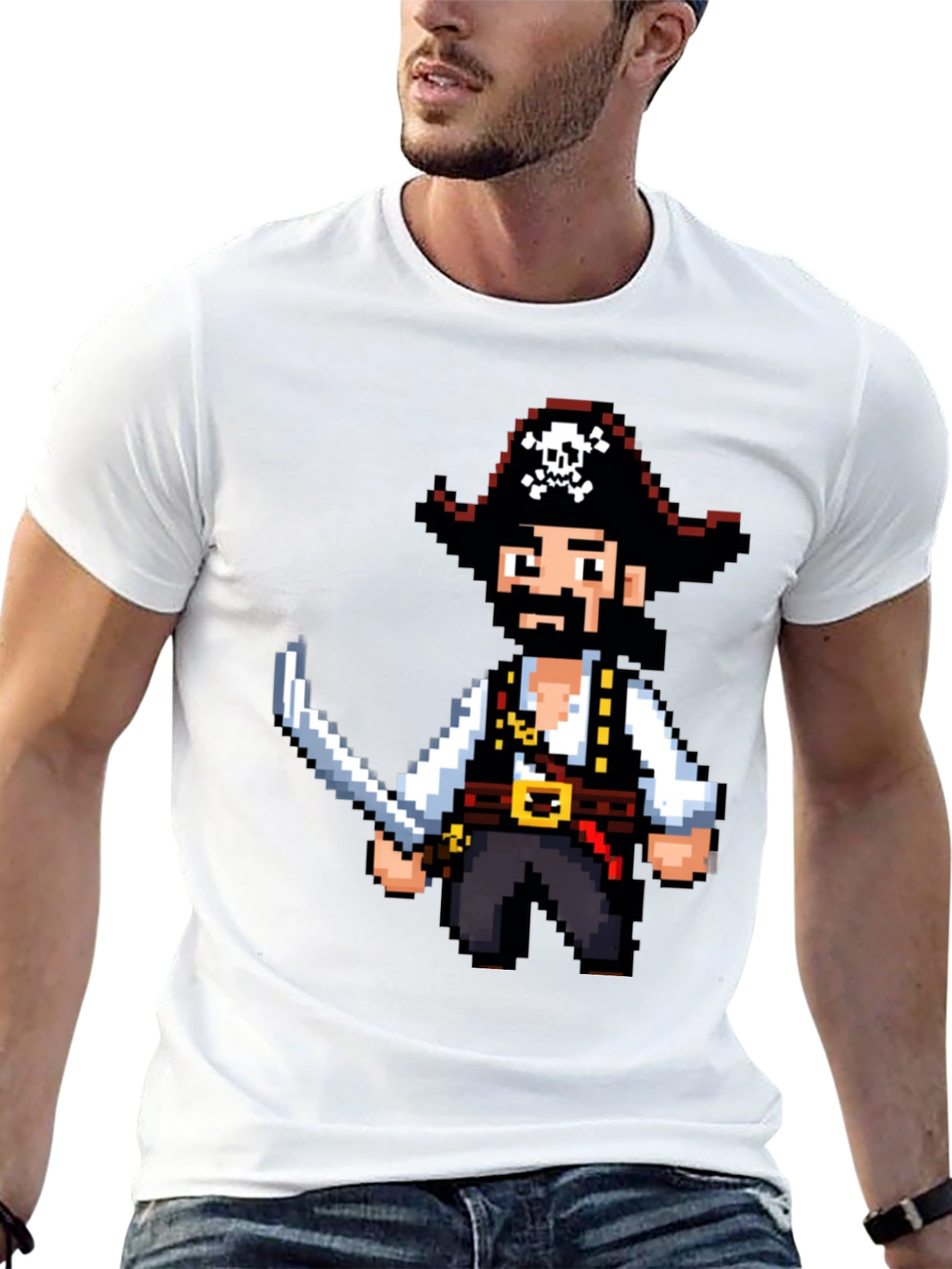 Pixel Pirate Black T-Shirt - Gaming Style