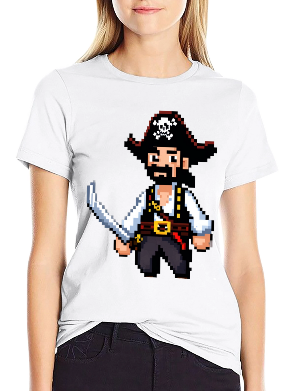 Pixel Pirate Black T-Shirt - Gaming Style