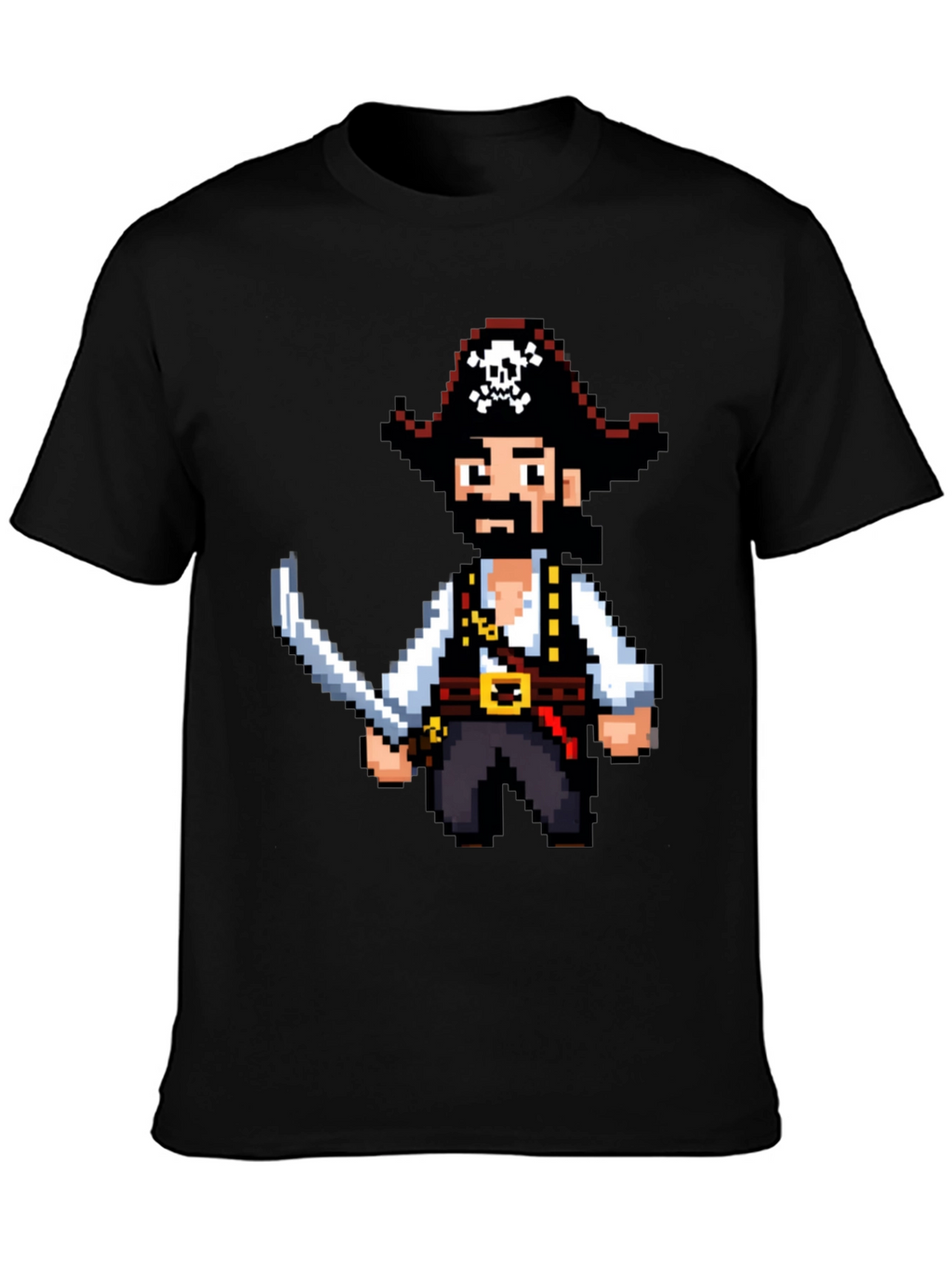 Pixel Pirate Black T-Shirt - Gaming Style