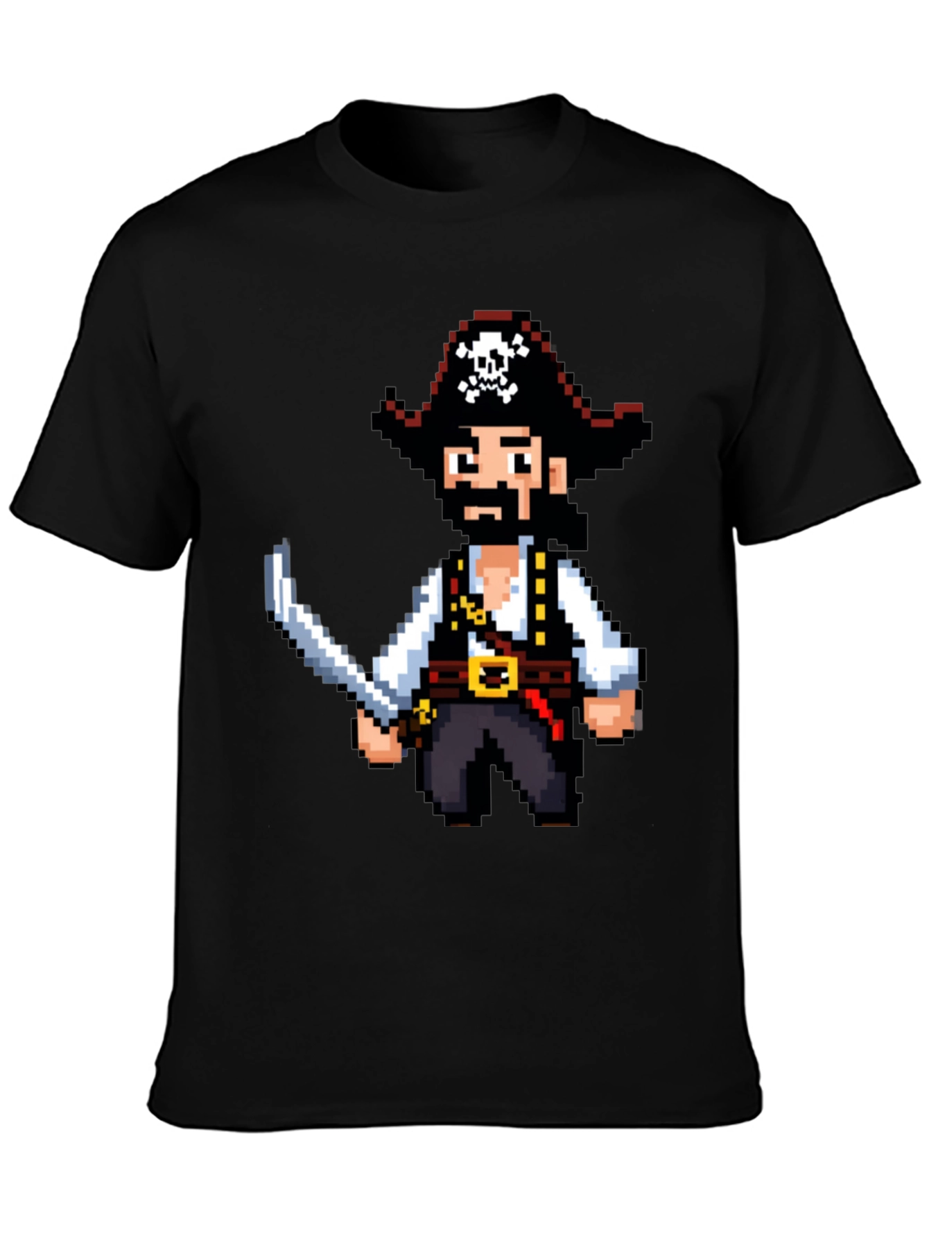 Pixel Pirate Black T-Shirt - Gaming Style