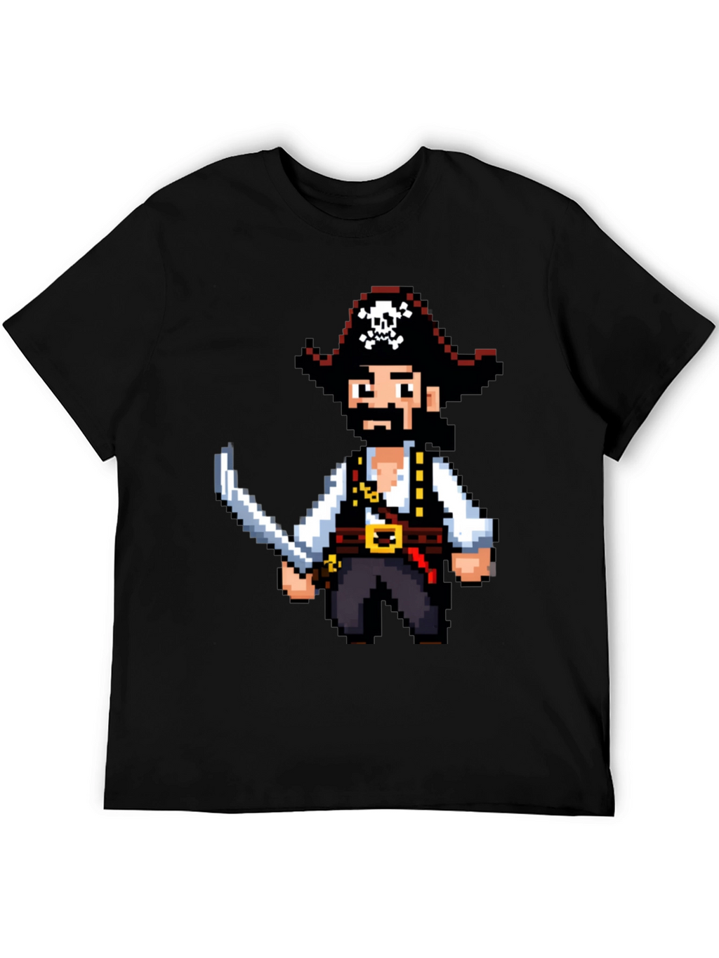 Pixel Pirate Black T-Shirt - Gaming Style