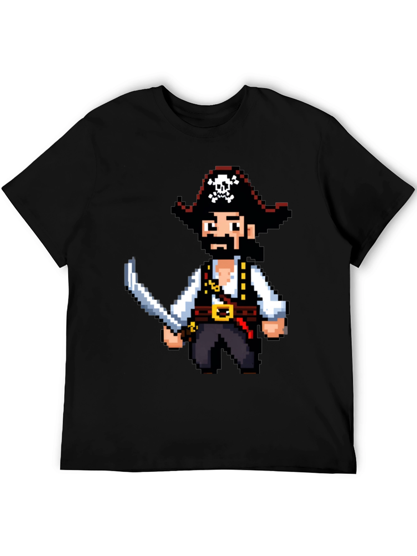 Pixel Pirate Black T-Shirt - Gaming Style