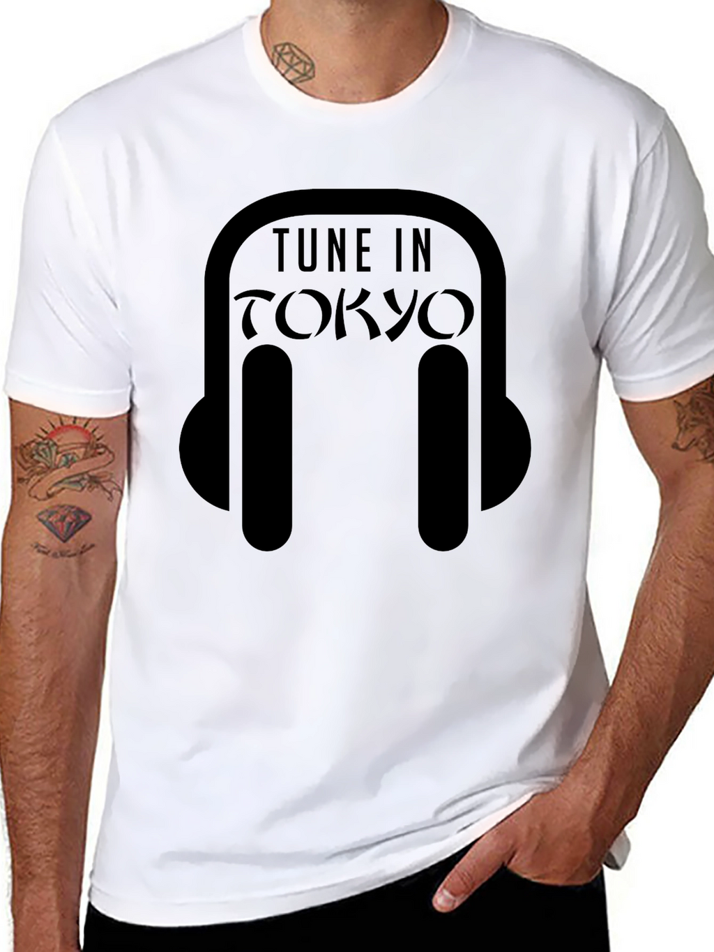 Tune in Tokyo T-Shirt - Black Graphic Tee