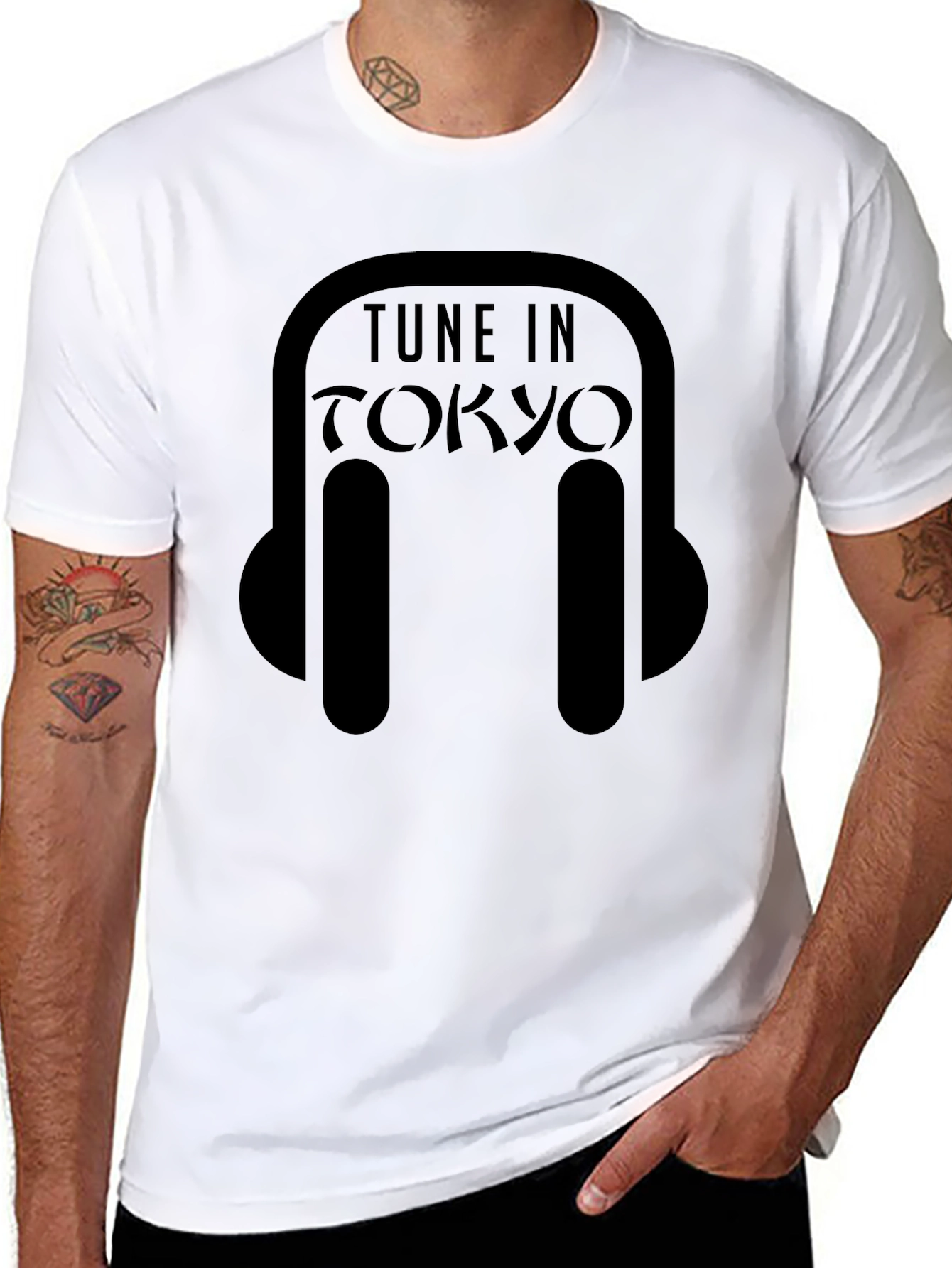 Tune in Tokyo T-Shirt - Black Graphic Tee