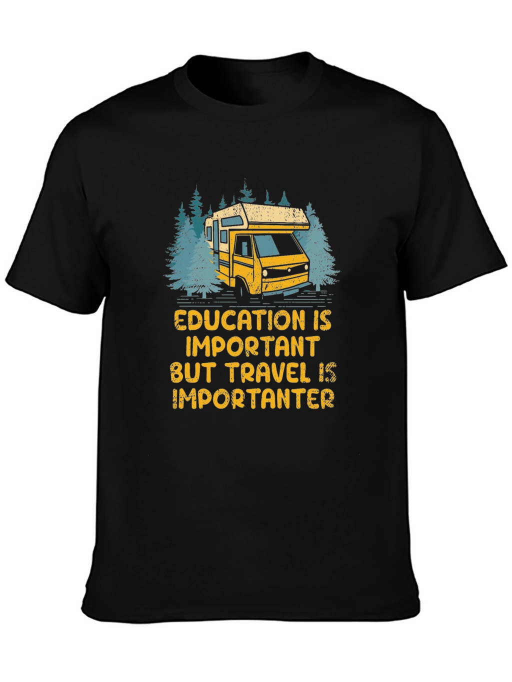 Travel is Importanter T-Shirt - Camper Van Design
