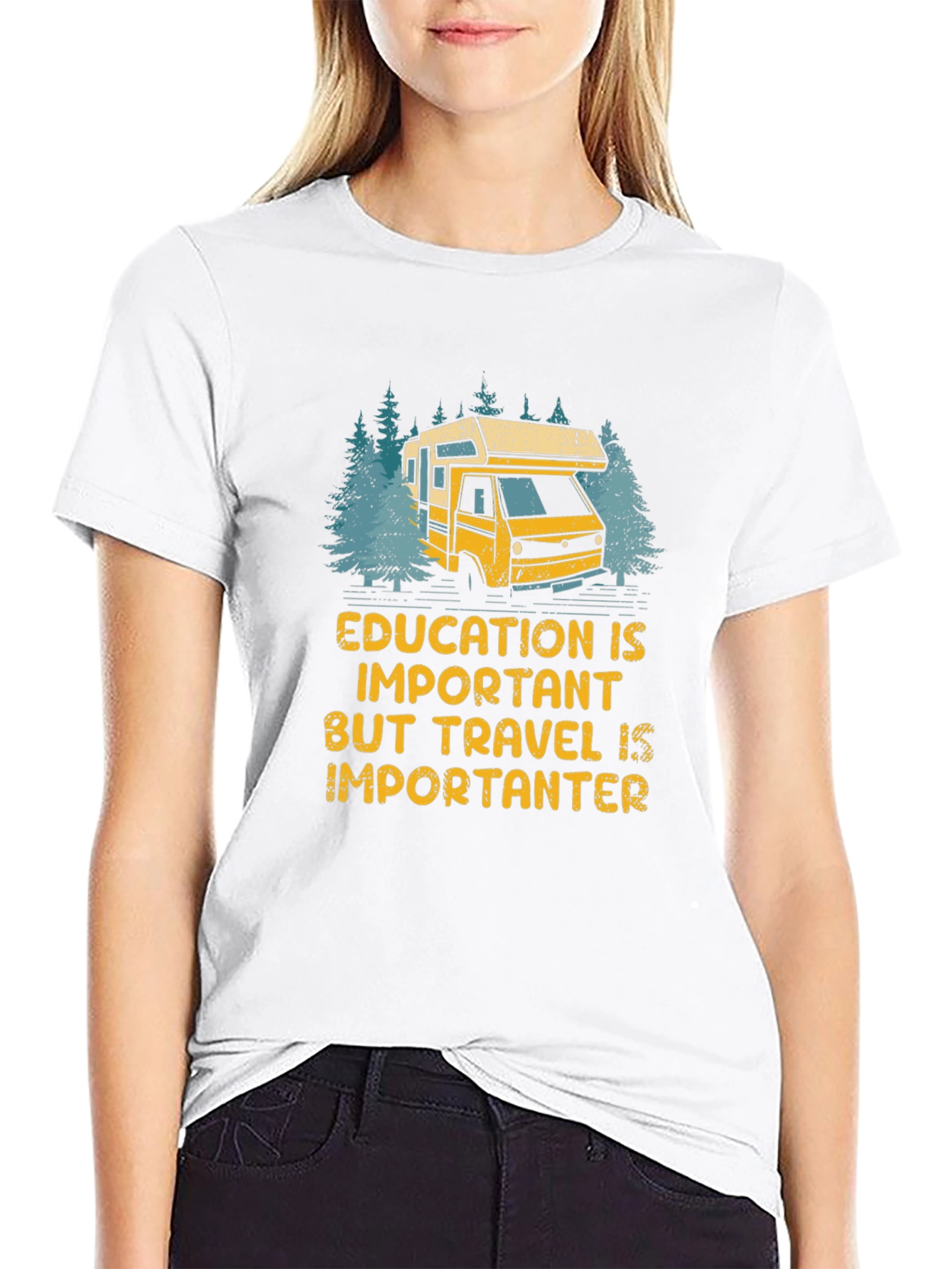 Travel is Importanter T-Shirt - Camper Van Design