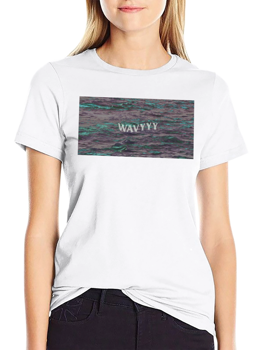 WAVY Water Graphic Tee - Trendy Design
