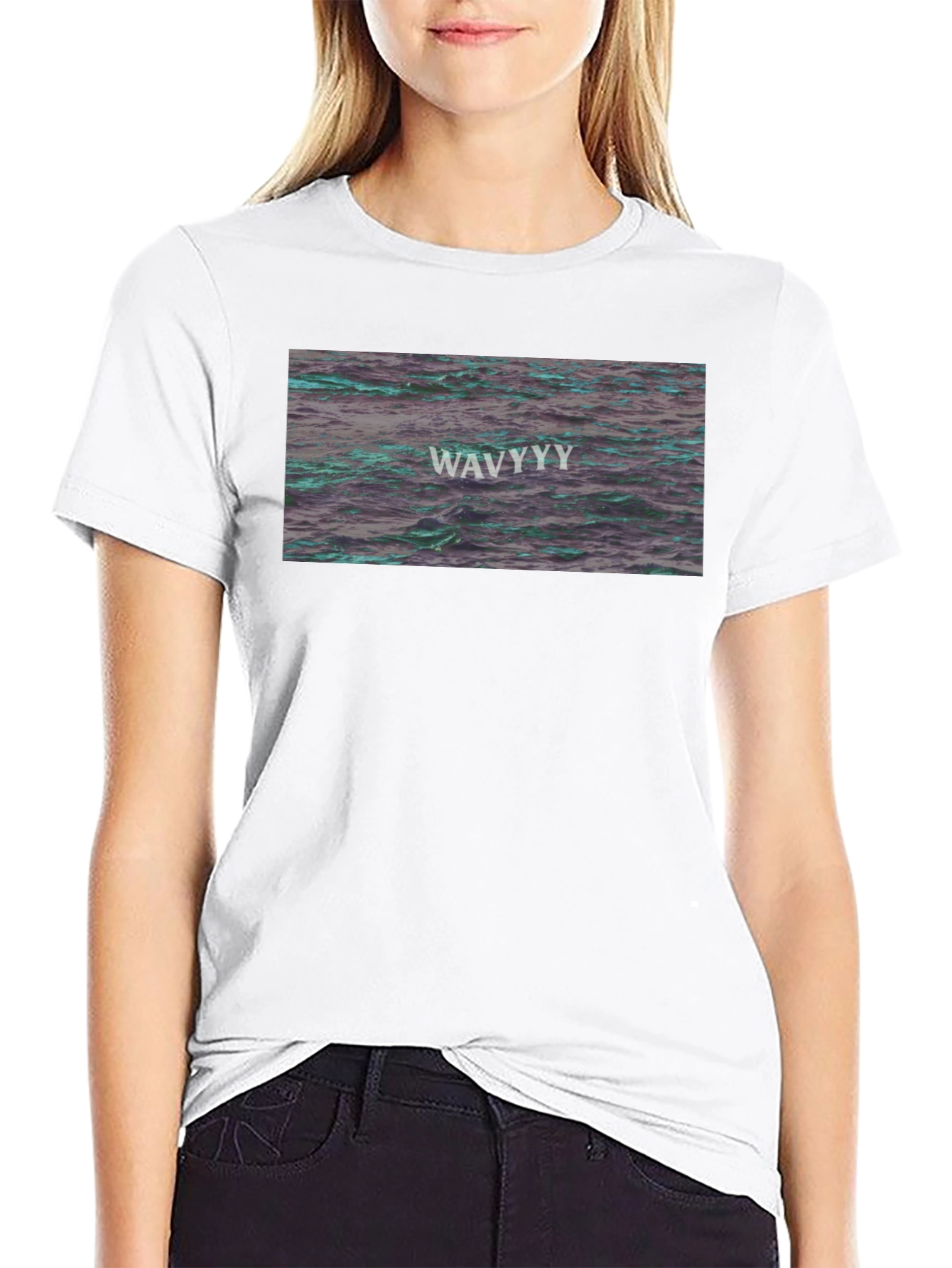 WAVY Water Graphic Tee - Trendy Design