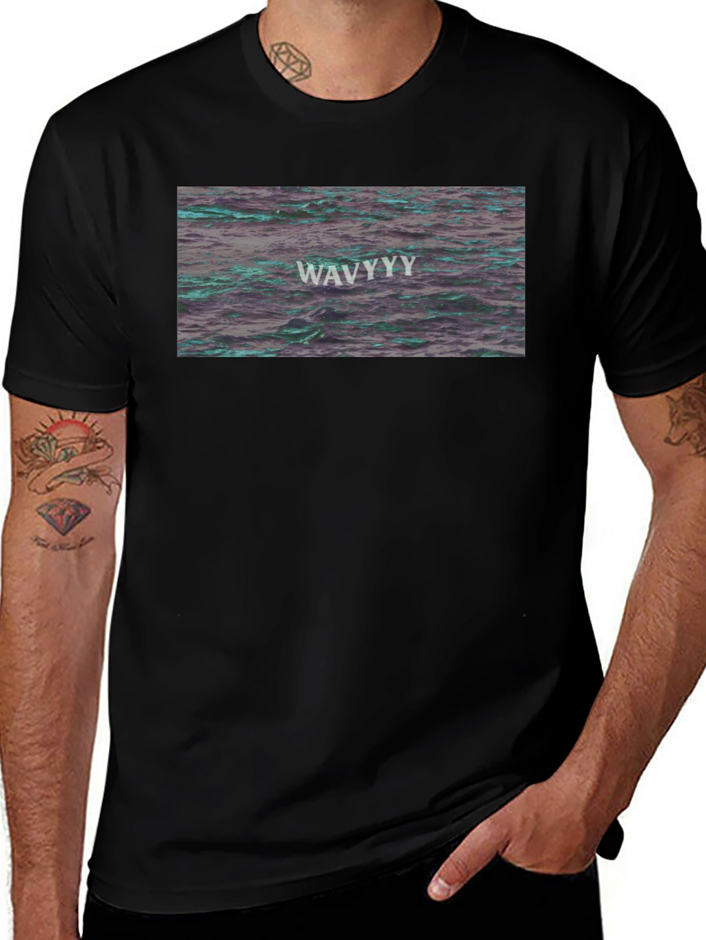 WAVY Water Graphic Tee - Trendy Design