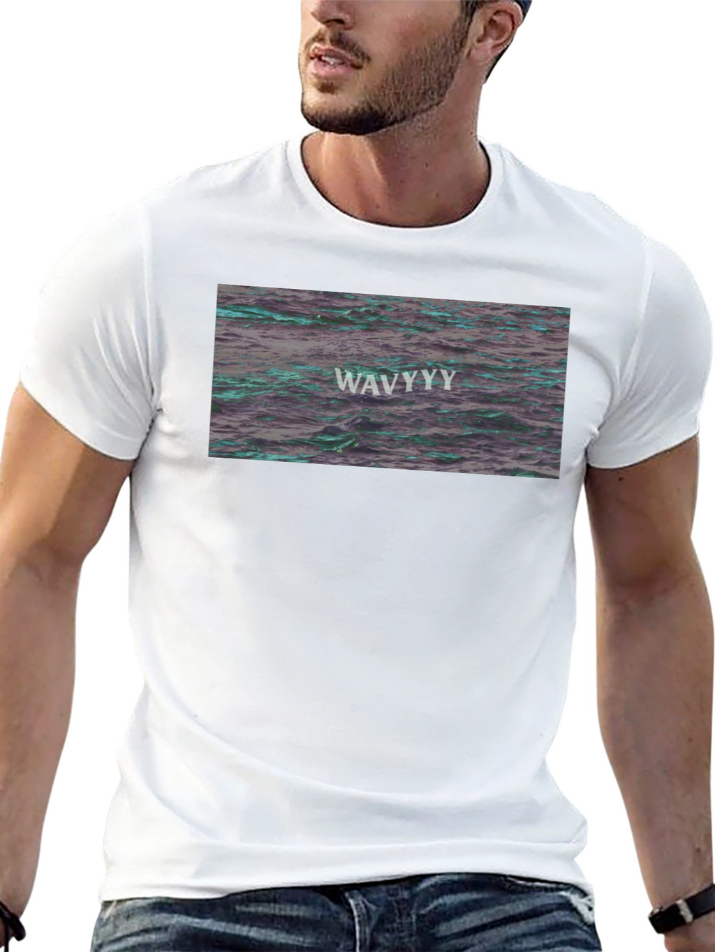 WAVY Water Graphic Tee - Trendy Design