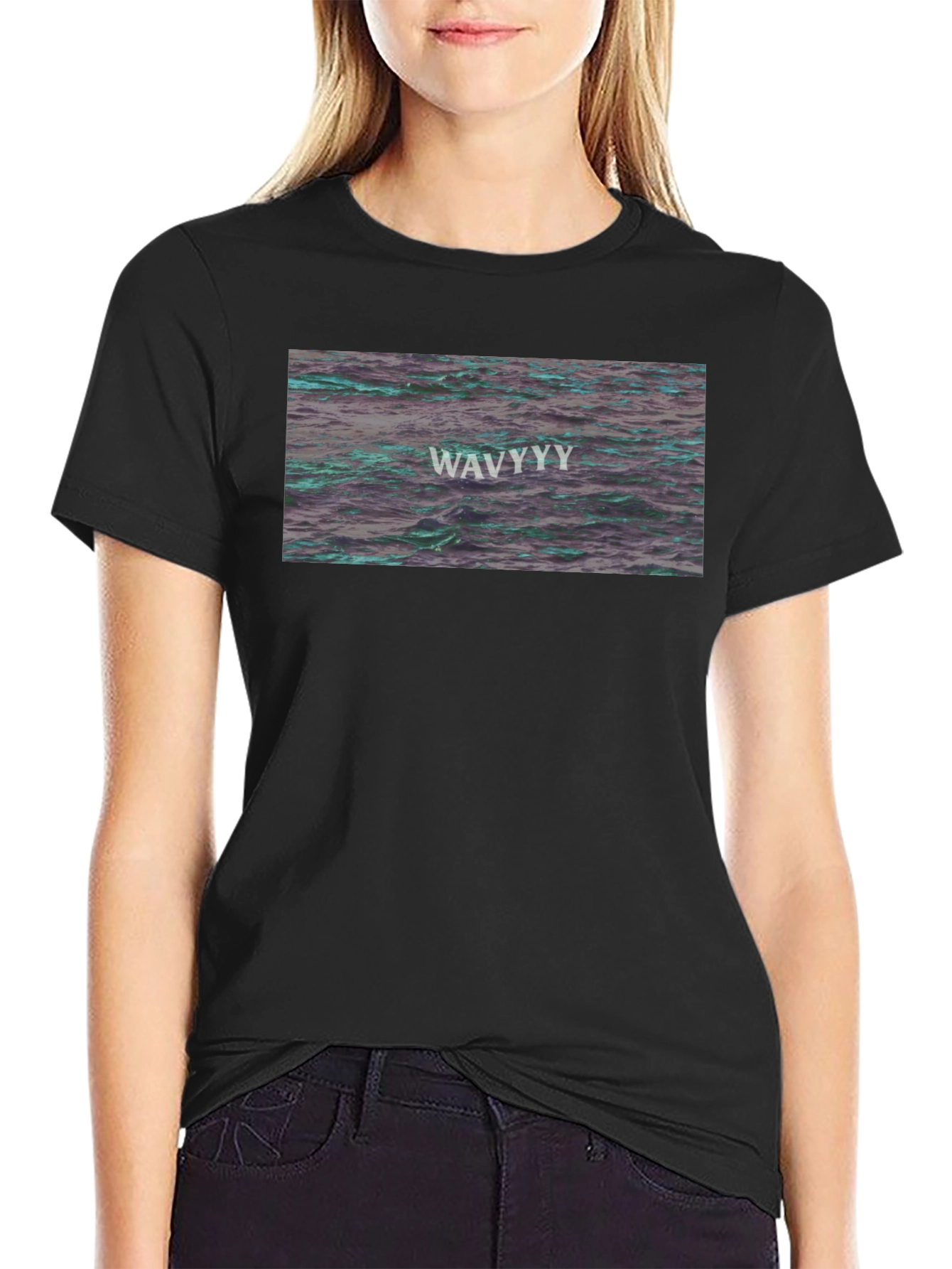WAVY Water Graphic Tee - Trendy Design