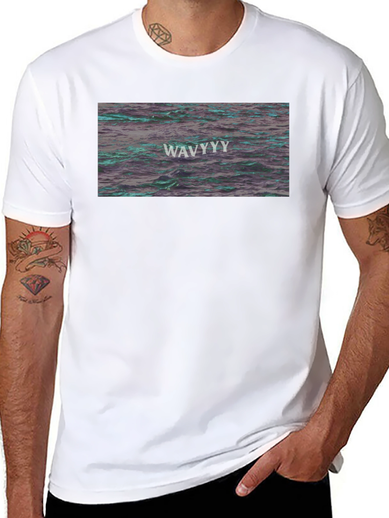 WAVY Water Graphic Tee - Trendy Design