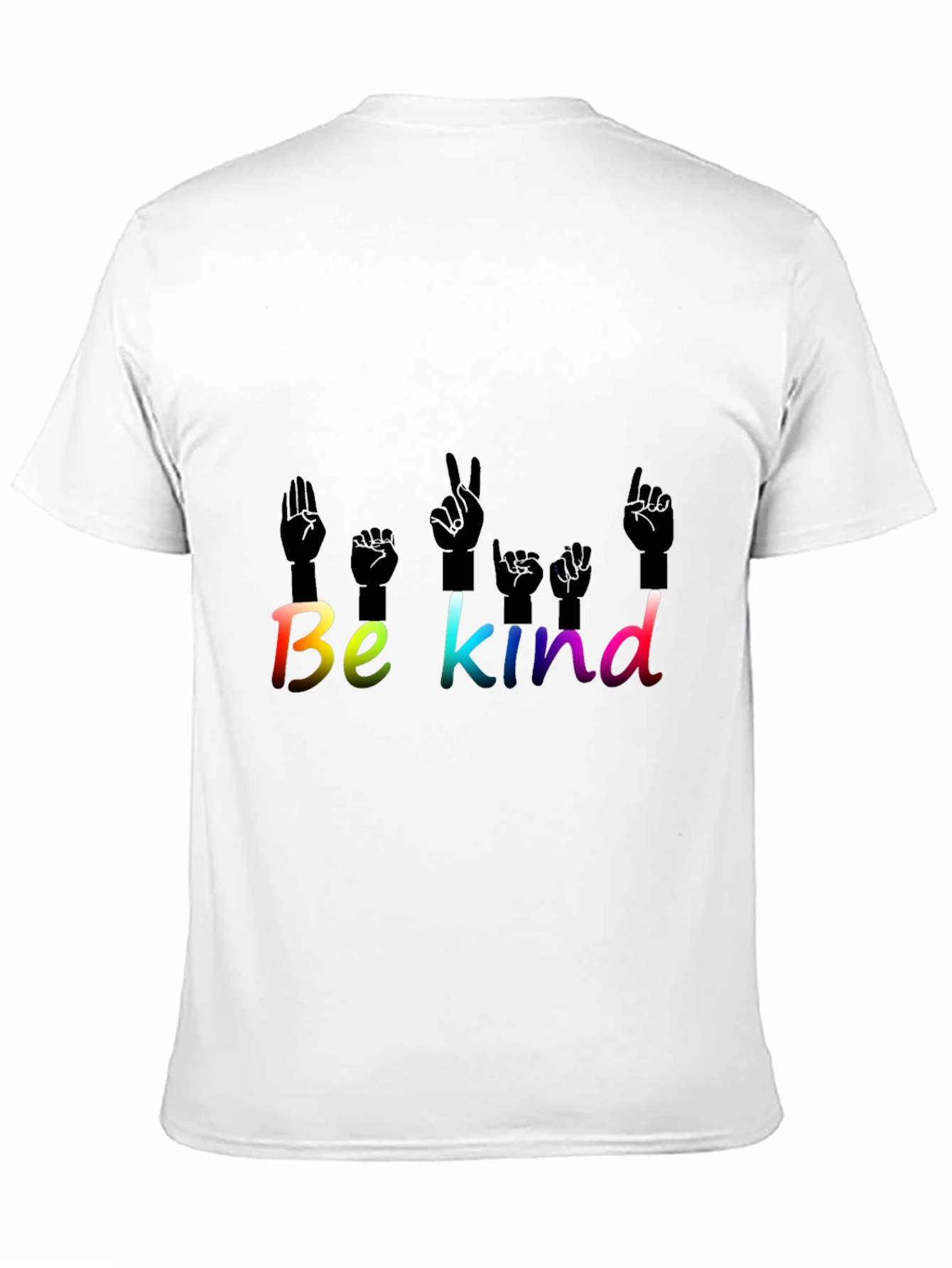 Be Kind T-Shirt ASL Hand Sign Language Rainbow