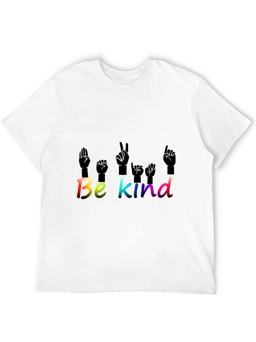 Be Kind T-Shirt ASL Hand Sign Language Rainbow