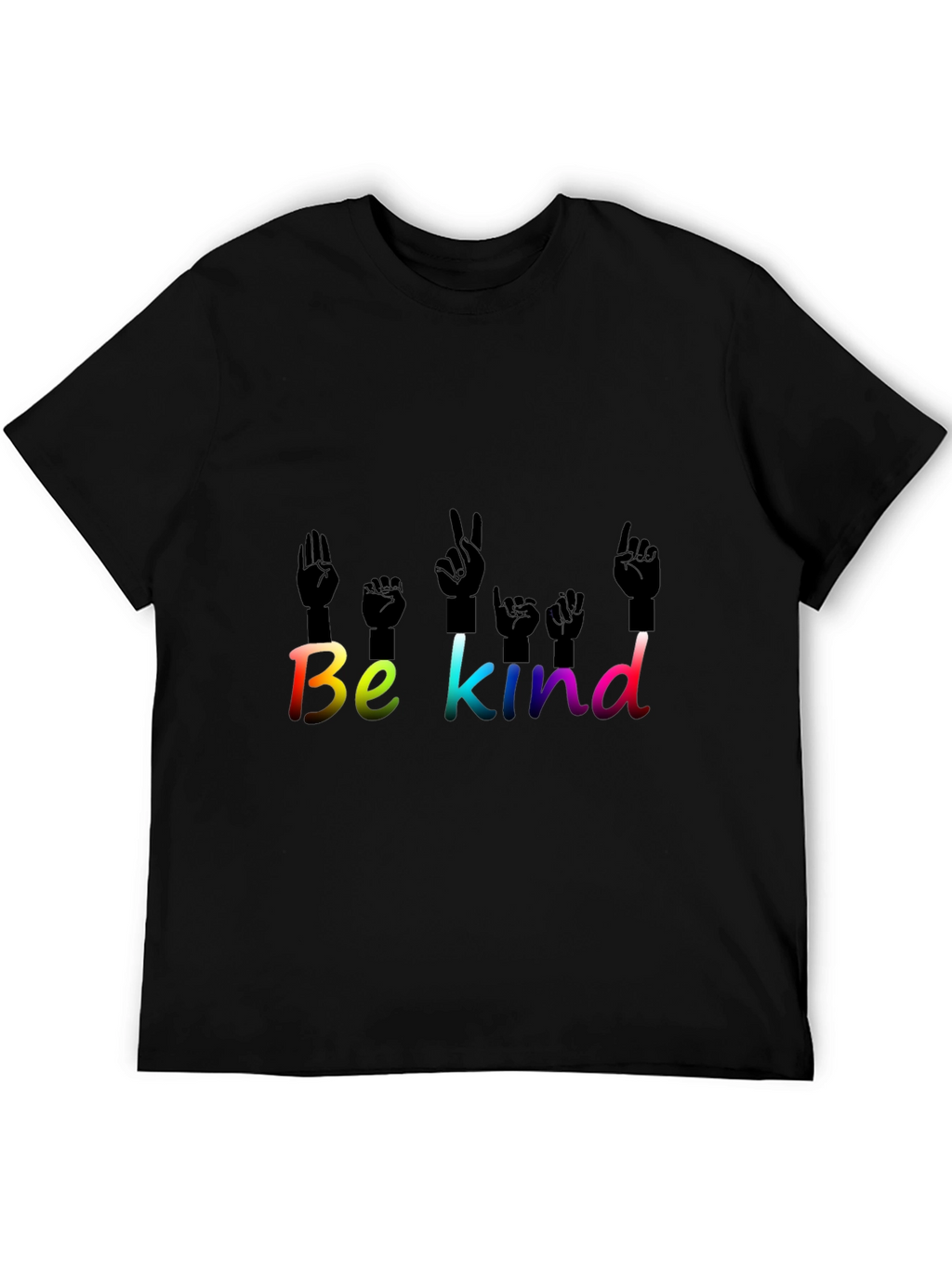 Be Kind T-Shirt ASL Hand Sign Language Rainbow