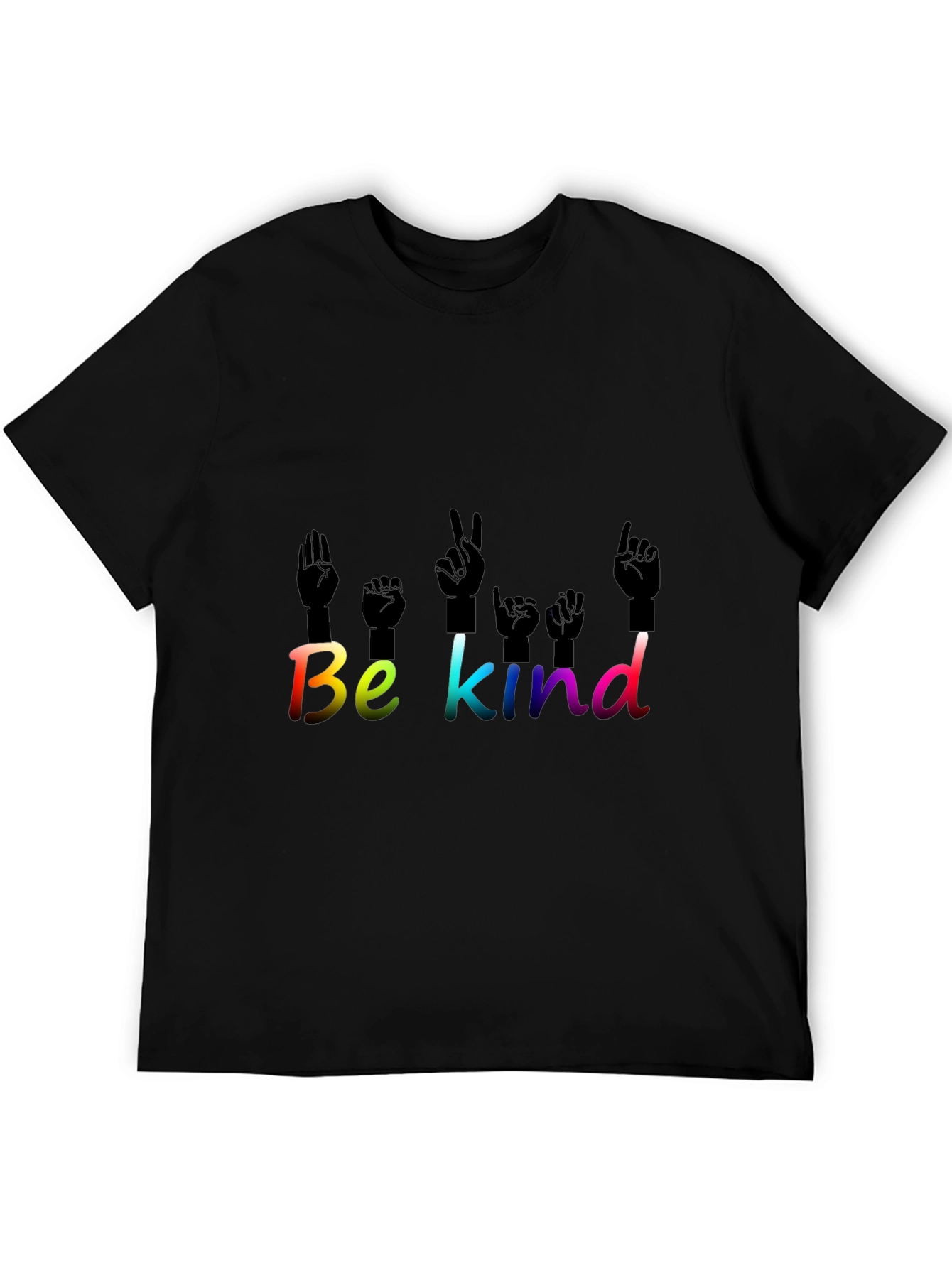 Be Kind T-Shirt ASL Hand Sign Language Rainbow