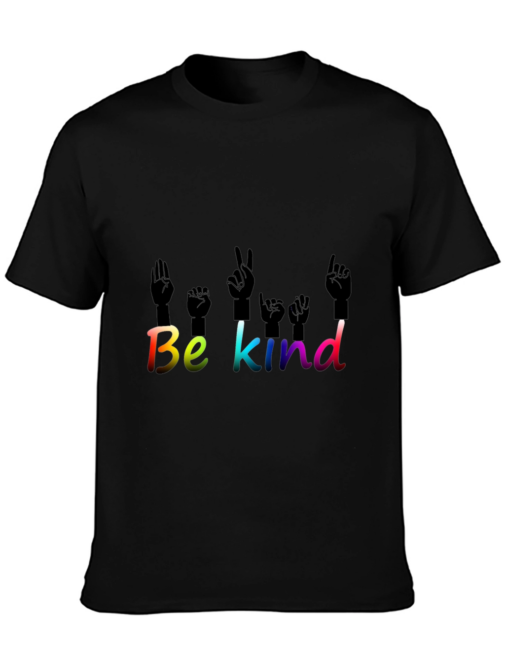 Be Kind T-Shirt ASL Hand Sign Language Rainbow