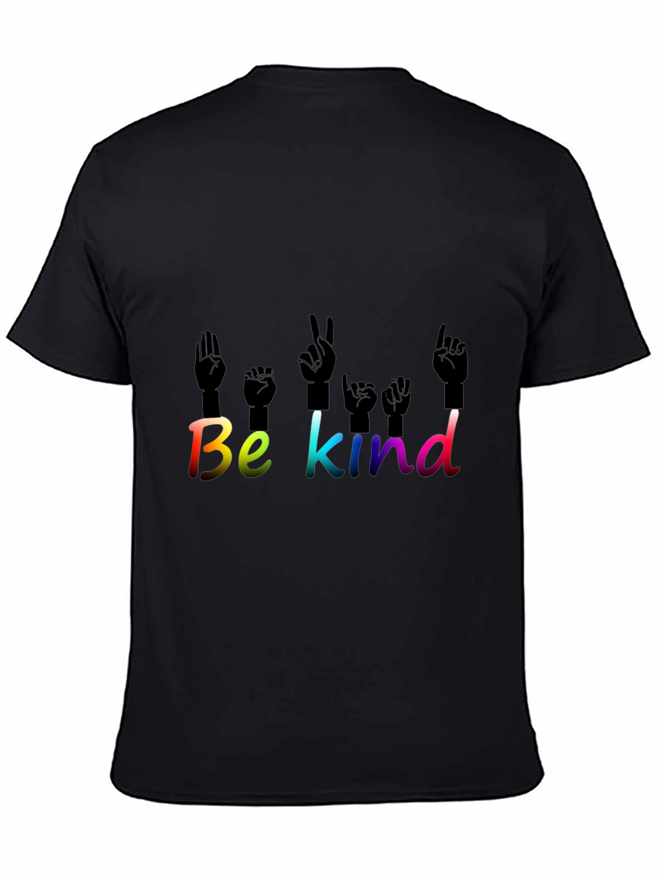 Be Kind T-Shirt ASL Hand Sign Language Rainbow