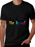 Be Kind T-Shirt ASL Hand Sign Language Rainbow