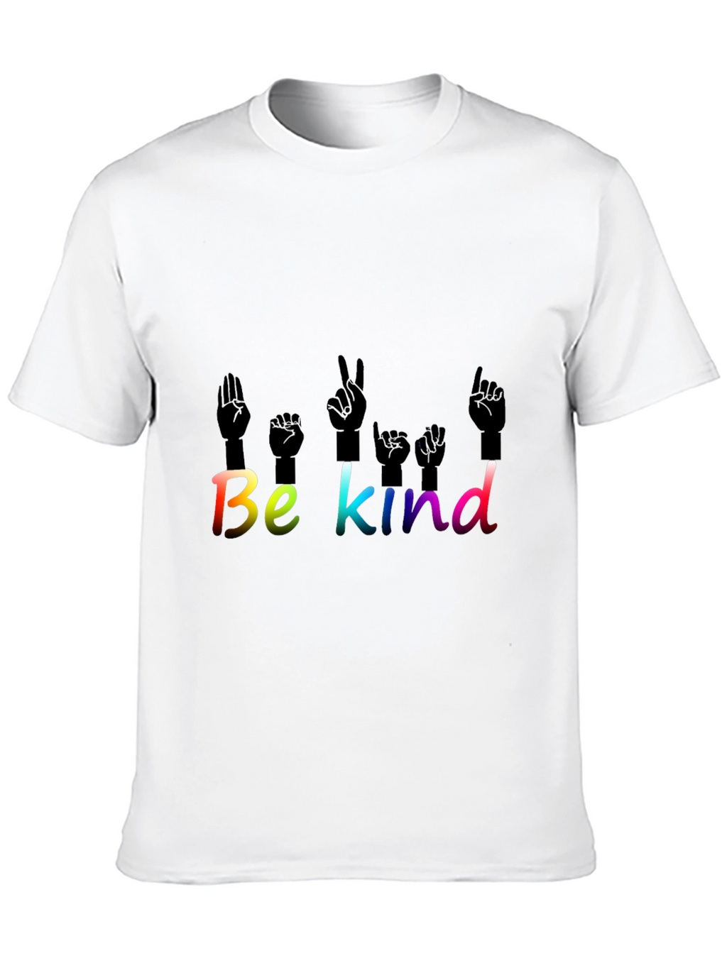 Be Kind T-Shirt ASL Hand Sign Language Rainbow