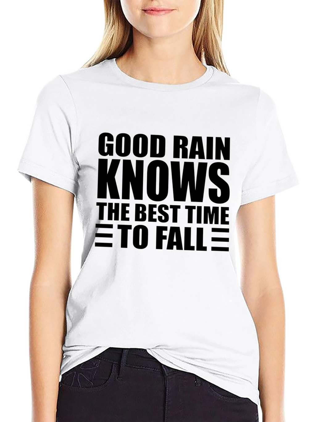 Good Rain Knows T-Shirt - Black Crew Neck