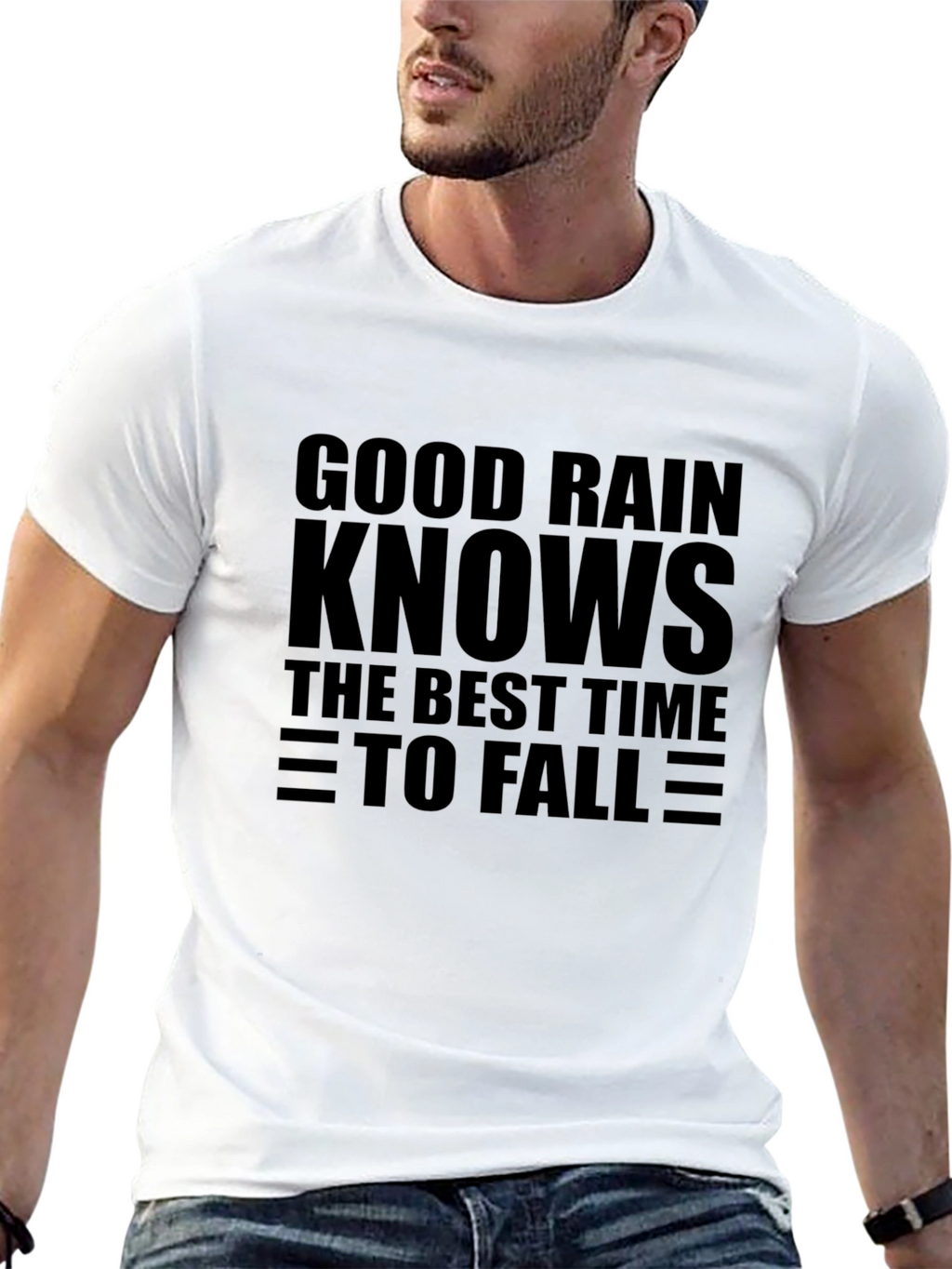 Good Rain Knows T-Shirt - Black Crew Neck