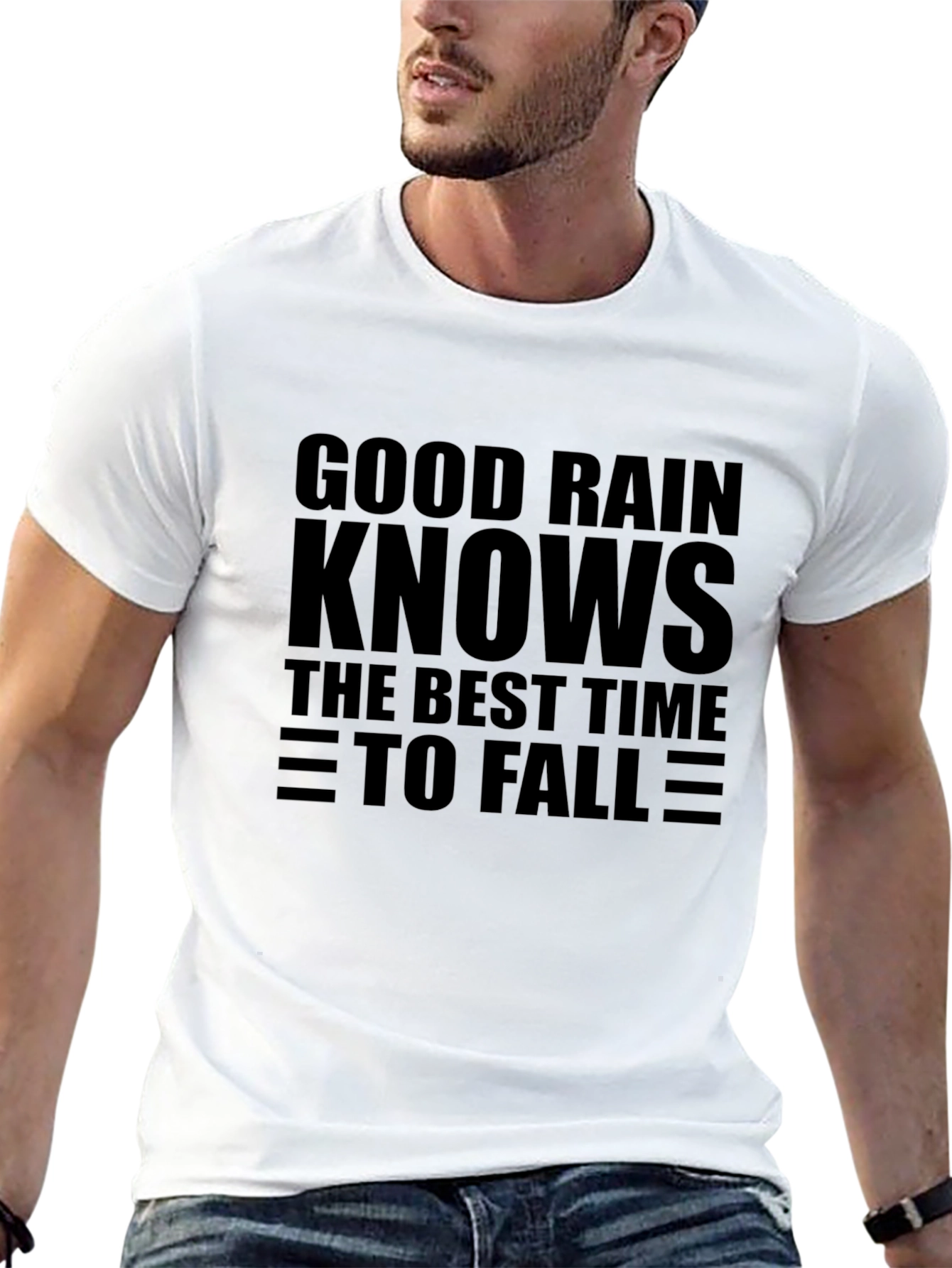 Good Rain Knows T-Shirt - Black Crew Neck