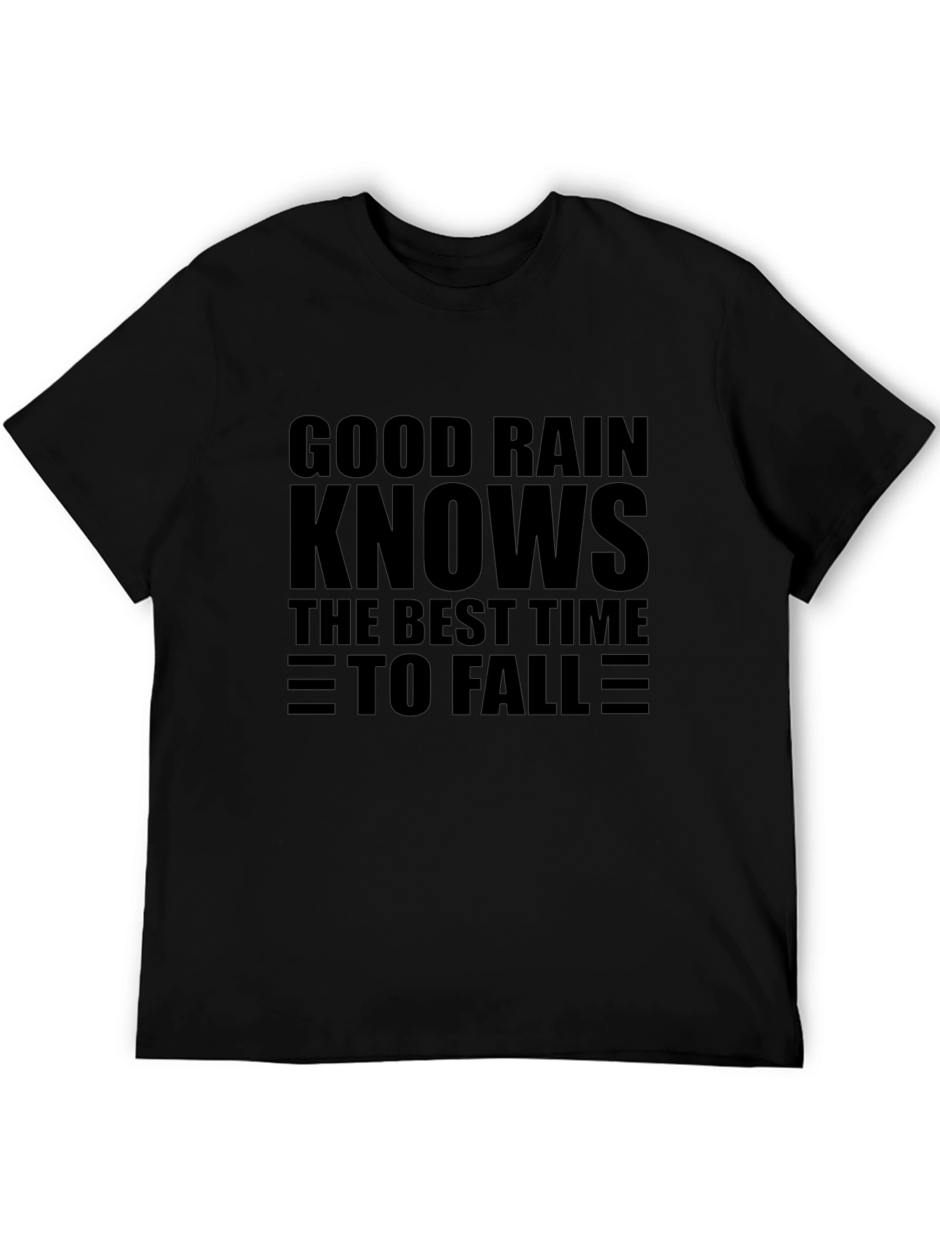 Good Rain Knows T-Shirt - Black Crew Neck
