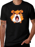 Angry Hamster Graphic T-Shirt - Black Crew Neck Tee