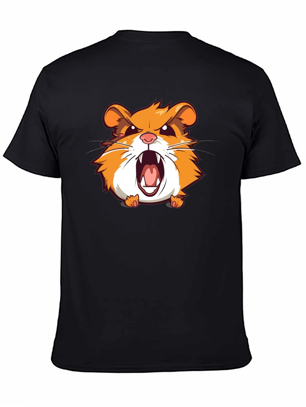 Angry Hamster Graphic T-Shirt - Black Crew Neck Tee