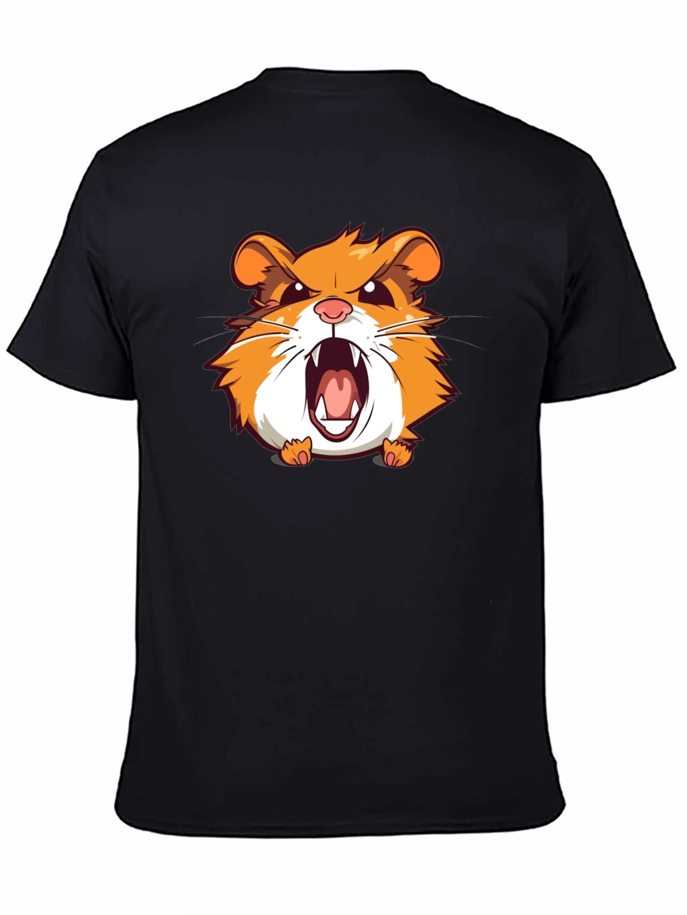Angry Hamster Graphic T-Shirt - Black Crew Neck Tee