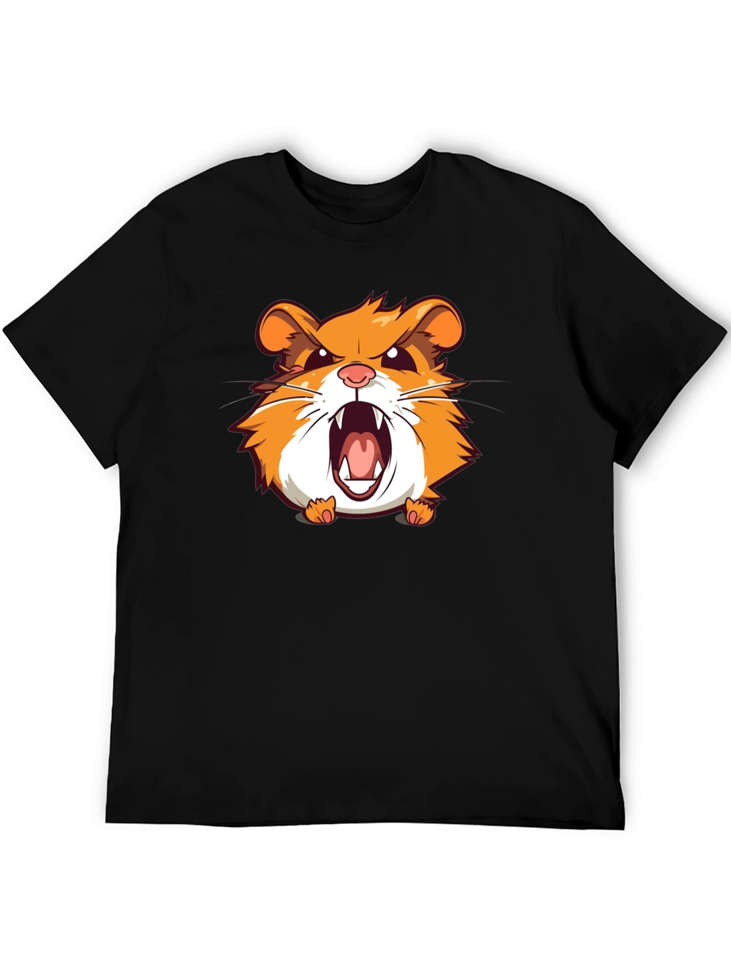 Angry Hamster Graphic T-Shirt - Black Crew Neck Tee