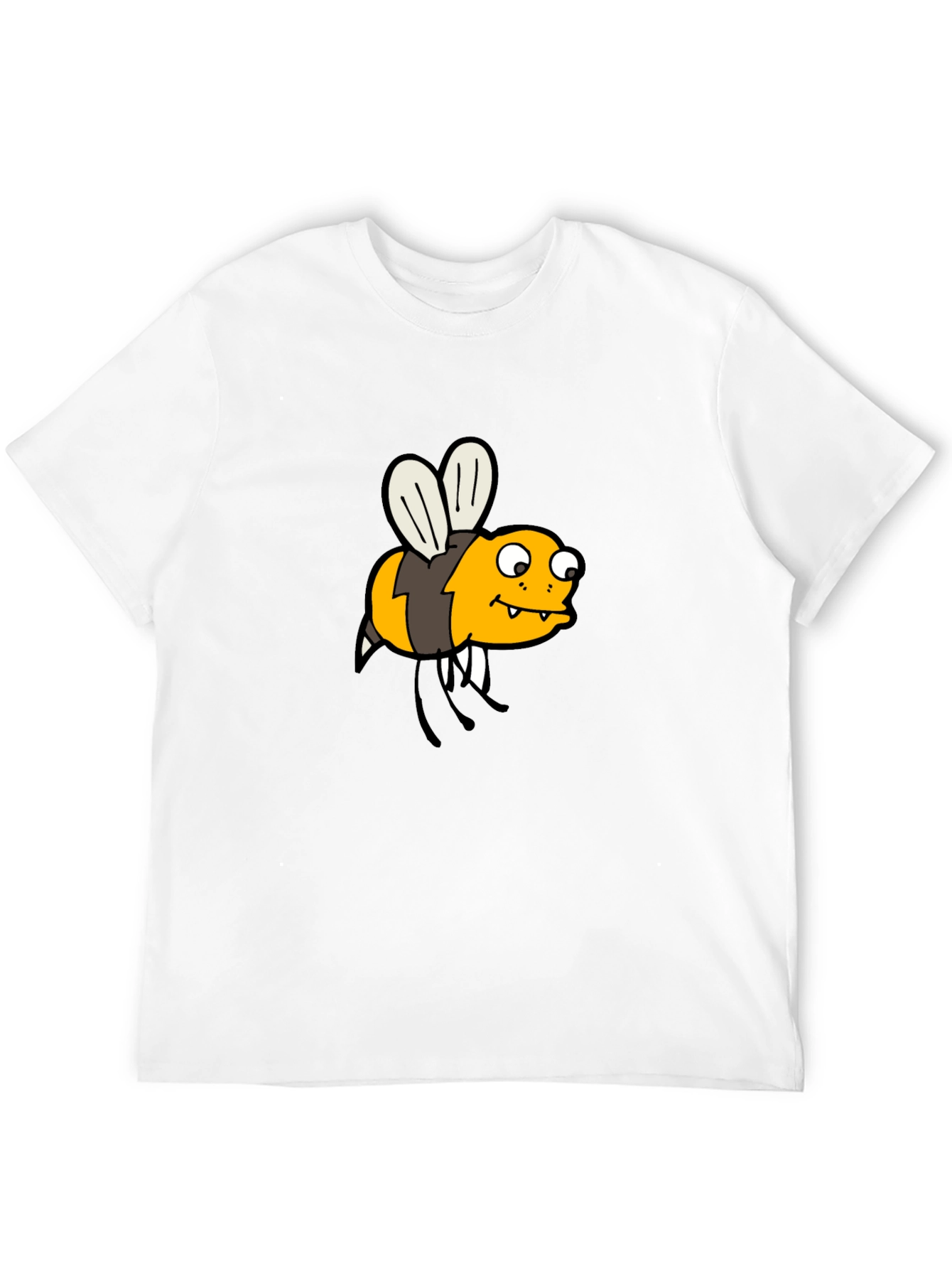Funny Bee Cartoon Black T-Shirt